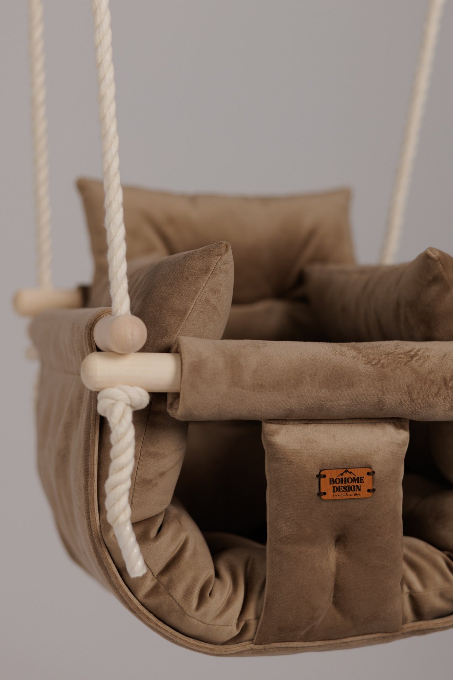 Luxury Teddy Brown - Handmade Baby Swing