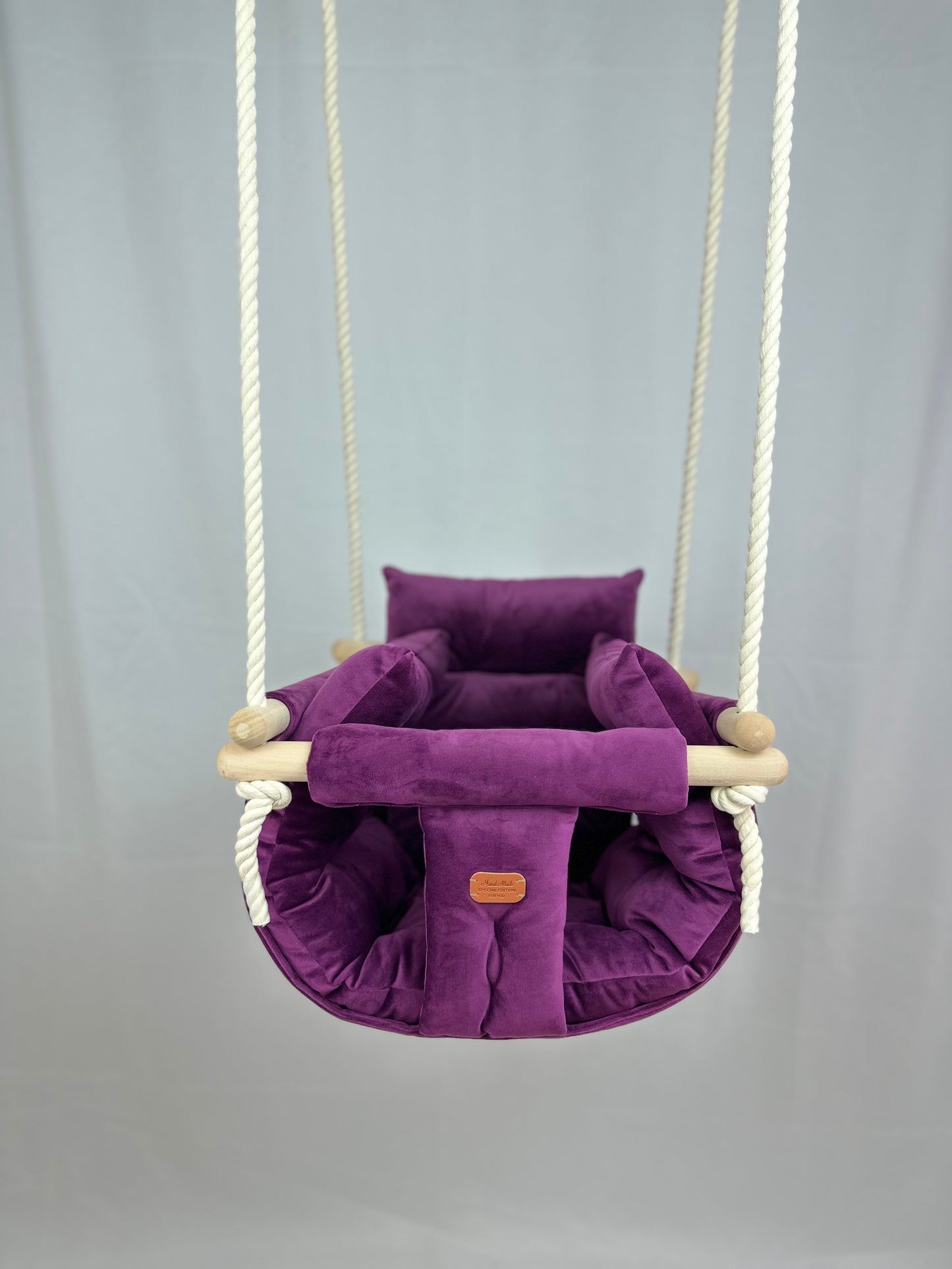 Luxury Orchid Purple Swing- Handcrafted baby swing