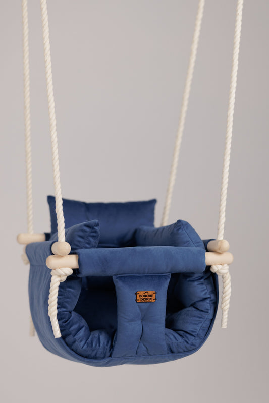 Luxury Royal Blue - Handmade Baby Swing