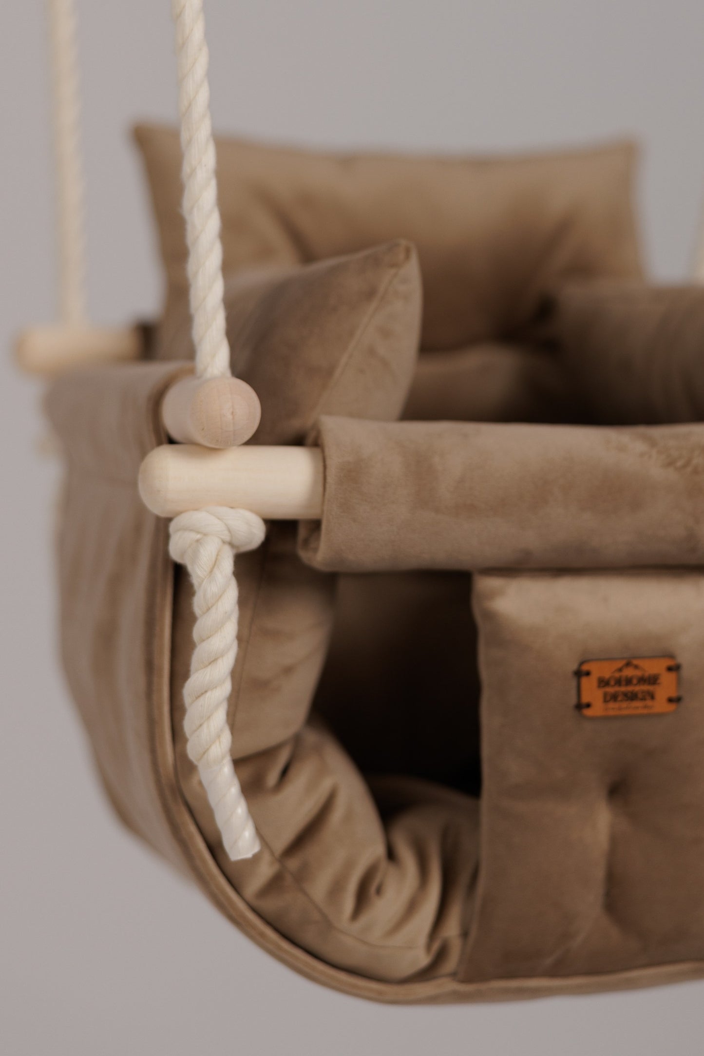 Luxury Teddy Brown - Handmade Baby Swing