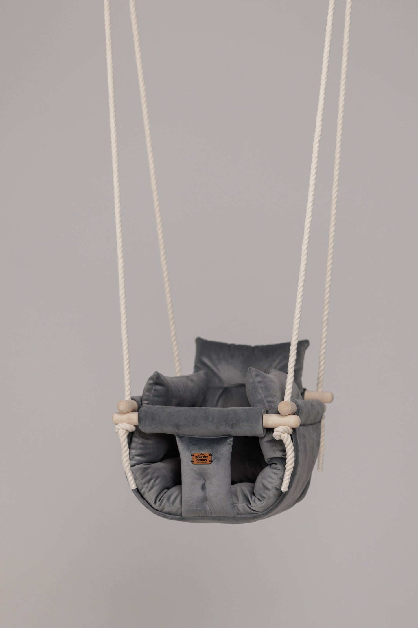Luxury Dolphin Gray - Handmade Baby Swing